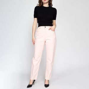 LIZ CLAIBORNE High Rise Tapered Leg Mom Jeans 10R Pink Peach Vintage 90s Preppy